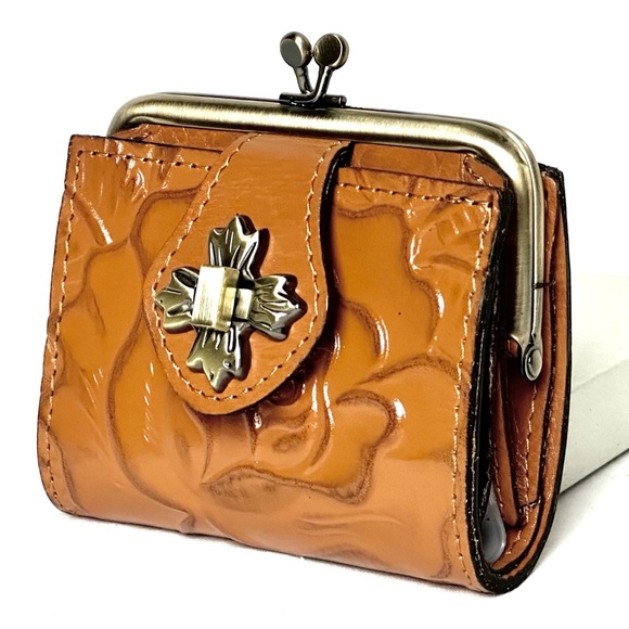 Patricia Nash Casella Embossed Leather Wallet In Cognac Brown - Picture 4 of 16